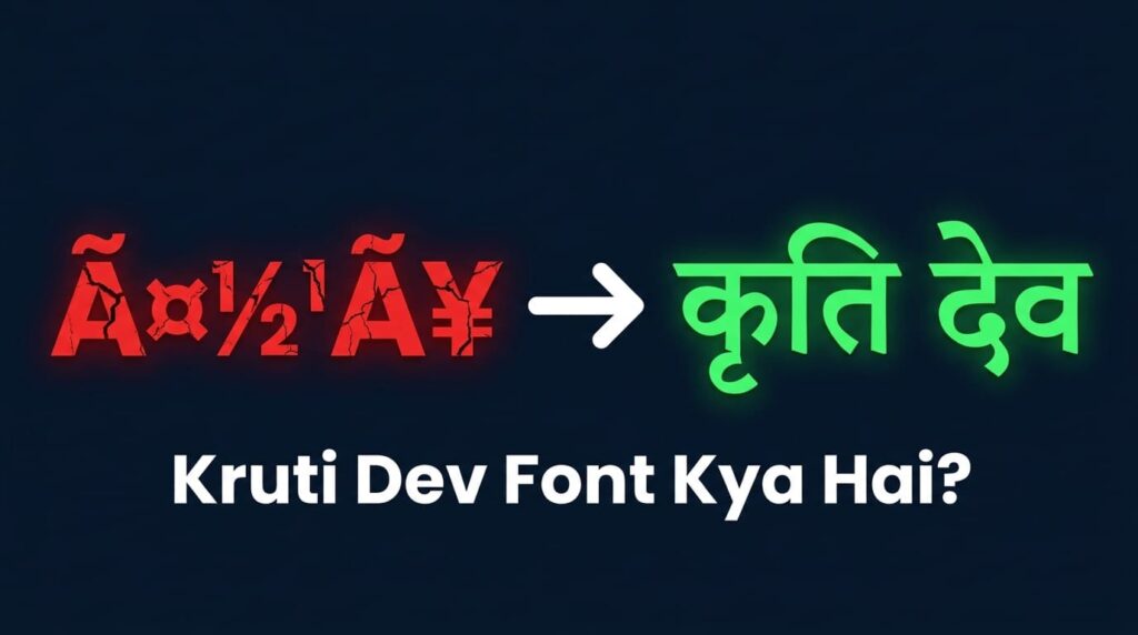 Kruti Dev font kya hai — garbled Hindi text ka example aur uska Unicode conversion
